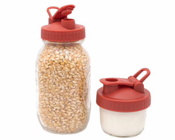 Pour & Store Shaker Lid with Carry Loop for Mason Jars