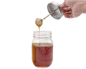 Honey Dipper Stainless Steel Lid for Mason Jars