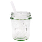 Short 5 3/4" Silicone Reusable Straws for Half Pint Mason Jars 10 Pack