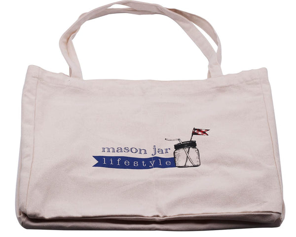 Mason Jar Market Tote Bag with 6 Divided Compartments