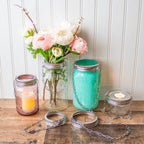 Stainless Steel Band with Chain Handle for Mason Jars 6 Pack