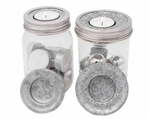 Tea Light Holder Metal Lid Insert for Mason Jars 6 Pack