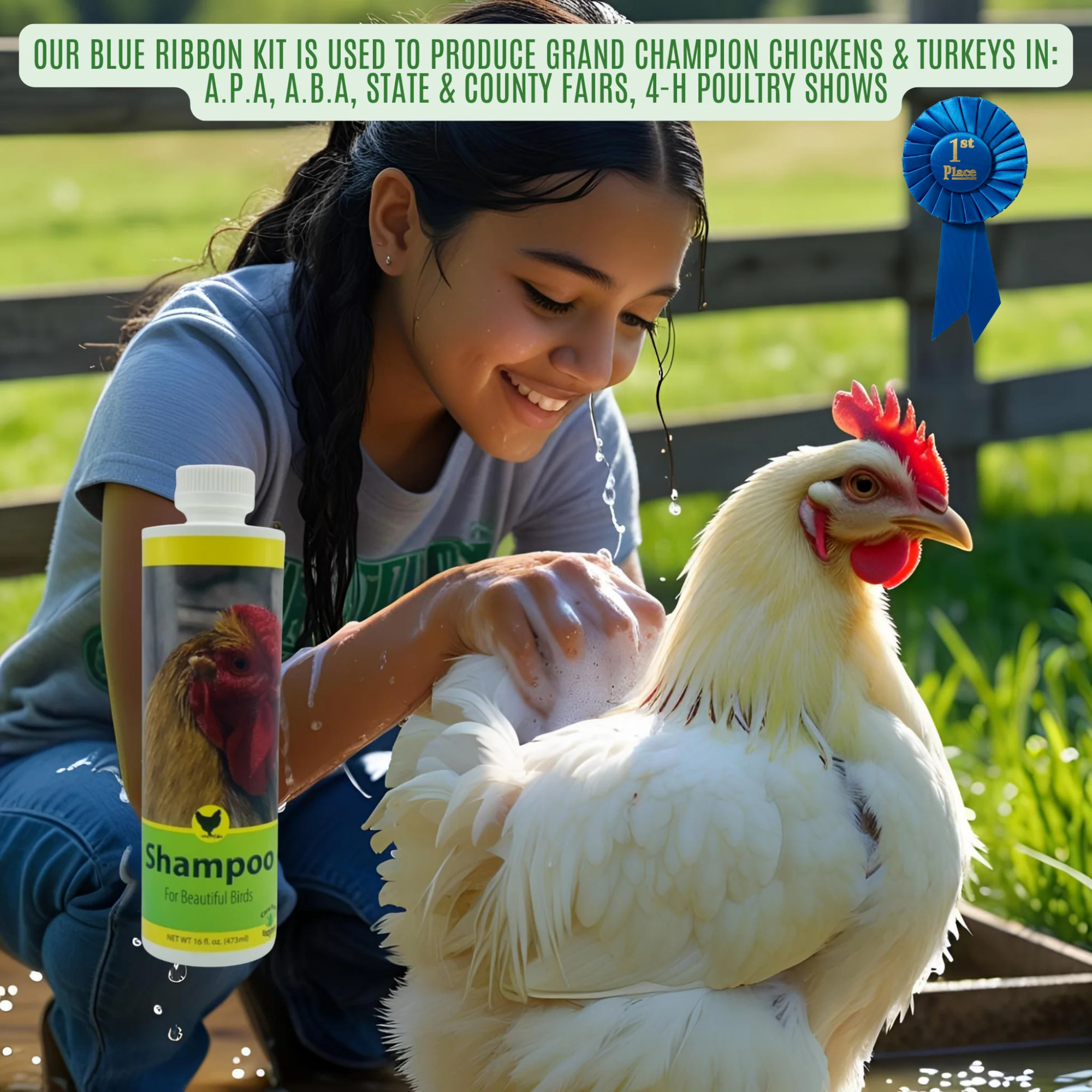Gentle Poultry Shampoo for Show Chickens, 16 oz