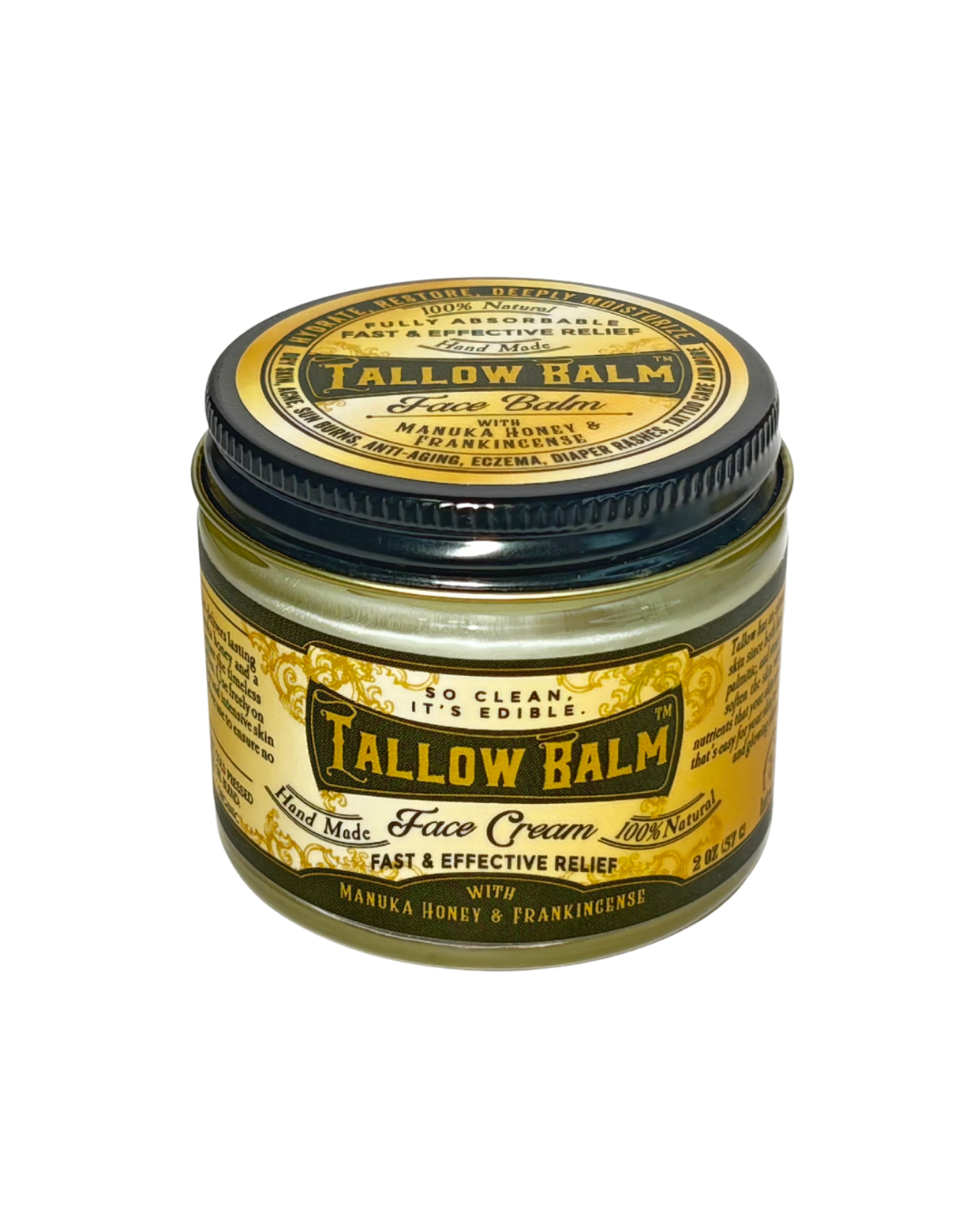 Tallow Face Cream with Manuka Honey & Castor Oil