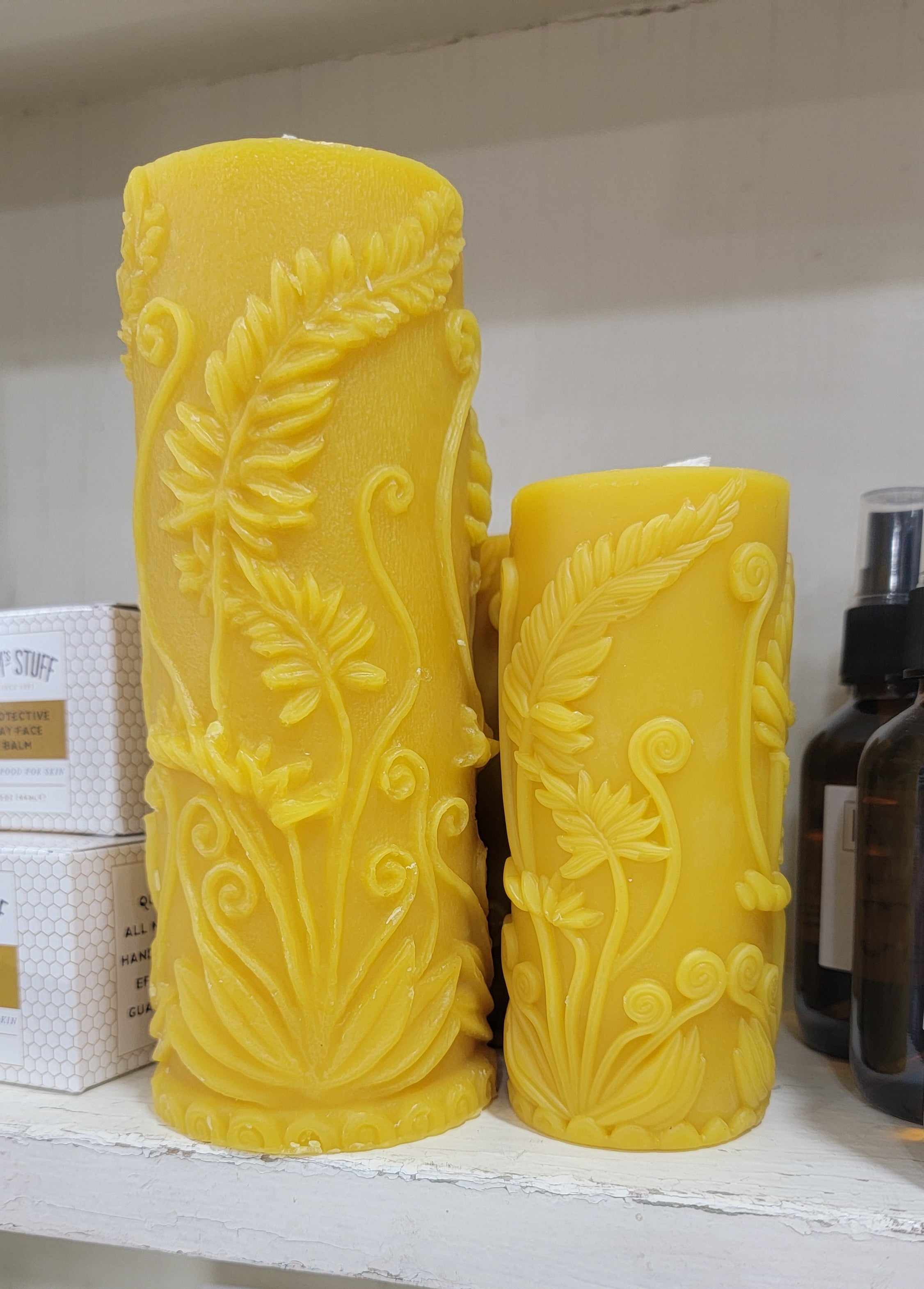 Fern Pillar - Small | Beeswax Candle