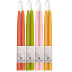 Spring Beeswax Taper Candle Bundle - Dusty Rose, Apricot, Pistachio & Raw