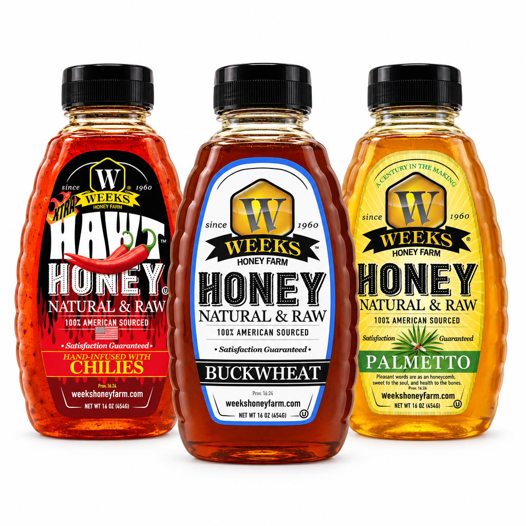 Raw Honey Trio Gift Set: Hawt, Buckwheat & Palmetto