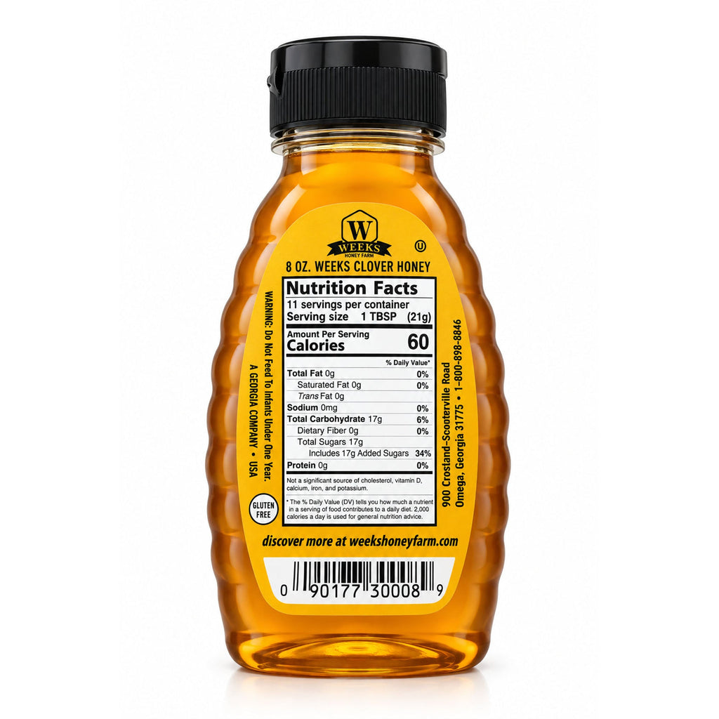 All-Natural Pure Raw Clover Honey - Sweet, Light, & Nutrient-Rich, No | Weeks Honey Farm