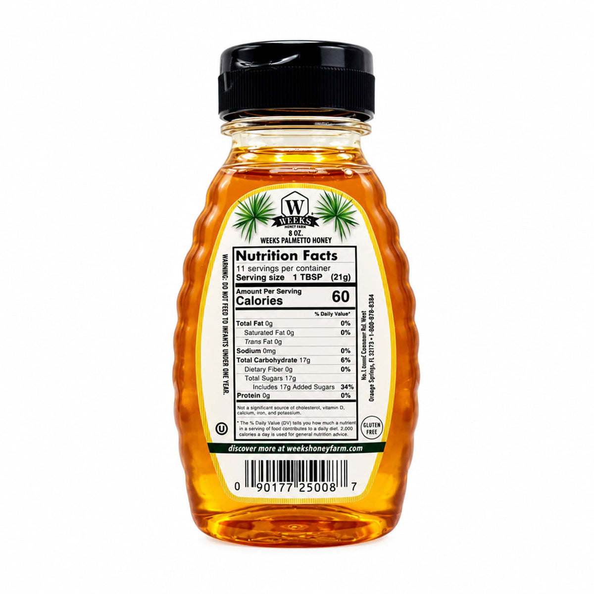 Weeks Pure, Raw & Unfiltered Saw Palmetto Honey, USA | Weeks Honey Farm